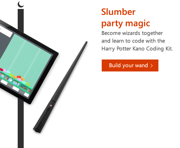 Slumber party magic. Become wizards together and learn to code with the Harry Potter Kano Coding Kit. Build your wand.