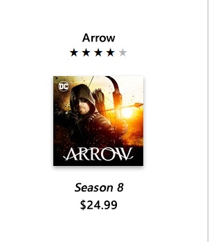 Arrow. Four star rating. Season 8. $24.99